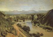 Jean Baptiste Camille  Corot The Bridge at Narni A study (mk05) oil painting reproduction